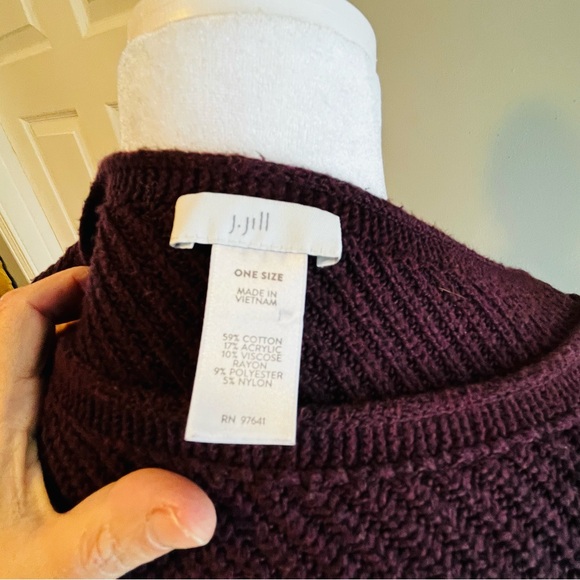 J. Jill Rich Purple Poncho Sweater - Picture 7 of 7